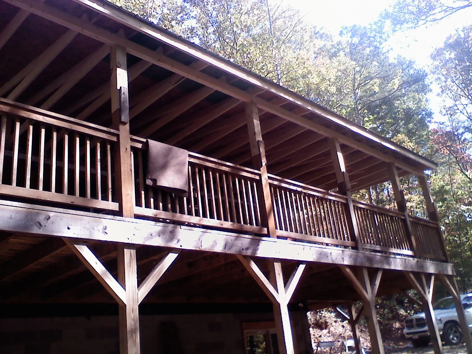 Timber framing under a new elevated porch and deck — Roof Leak Repair in Kimball by Roofing Brothers
